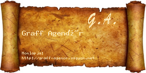 Graff Agenór névjegykártya